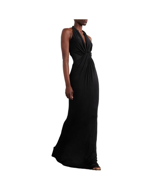 Tom Ford Black Knitted Stretch Jersey Criss-Cross Evening Dress