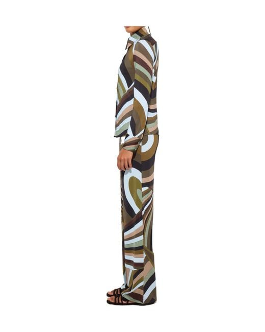 Emilio Pucci Multicolor Pucci Iride Flared Print Pants