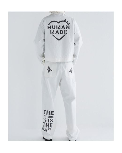 Human Made White Graphic Print Pants for men