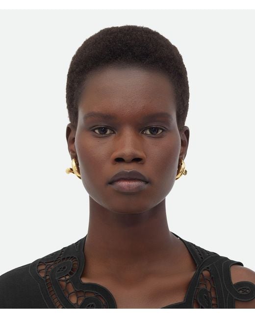 Bottega Veneta Metallic Sardine Earrings