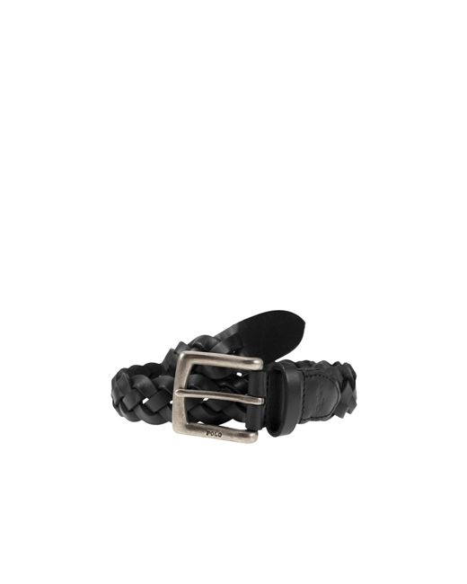 Polo Ralph Lauren White Logo Engraved Braided Belt for men