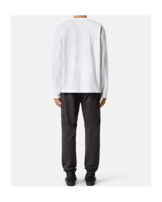 Stone Island White Logo-Patch Long-Sleeve T-Shirt for men