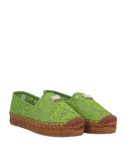 Dolce & Gabbana Green Solid Color Espadrilles