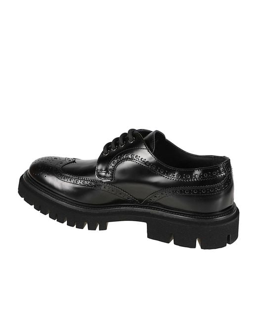 Baldinini Black Lace-Up Derby Shoes for men