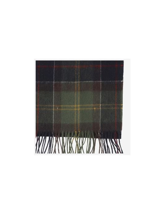 Barbour Black Tartan Printed Scarf for men