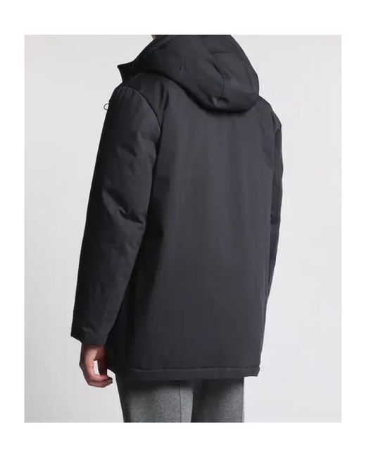 Fay Blue Hooded Caban Jacket for men