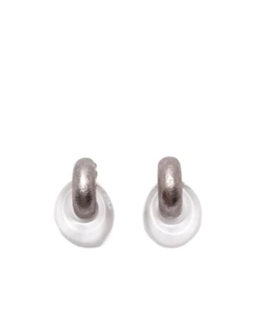 Monies White Havana Interlocking Hoop Earrings