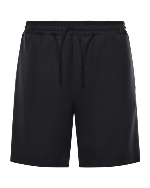 Valentino Black Logo Patch Drawstring Shorts for men