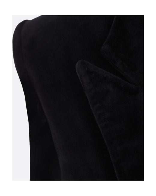 Tom Ford Black Plunging V-Neck Velvet Midi Dress