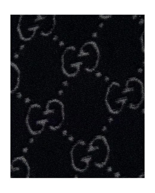 Gucci Black Gg Stretch Velvet Devoré Pants for men