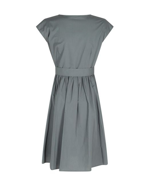 Woolrich Gray Poplin Short Dress Cotone Abito
