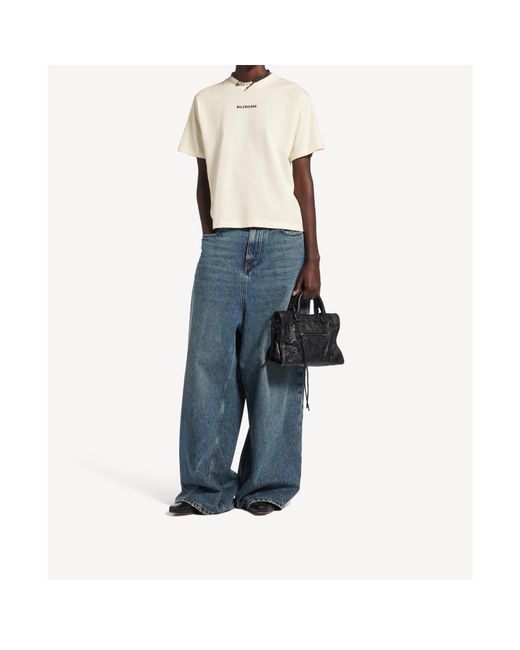 Balenciaga White Logo Back Jersey T-Shirt