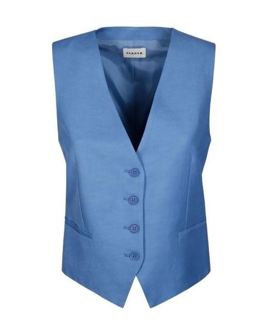 P.A.R.O.S.H. Blue Button-Up Vest