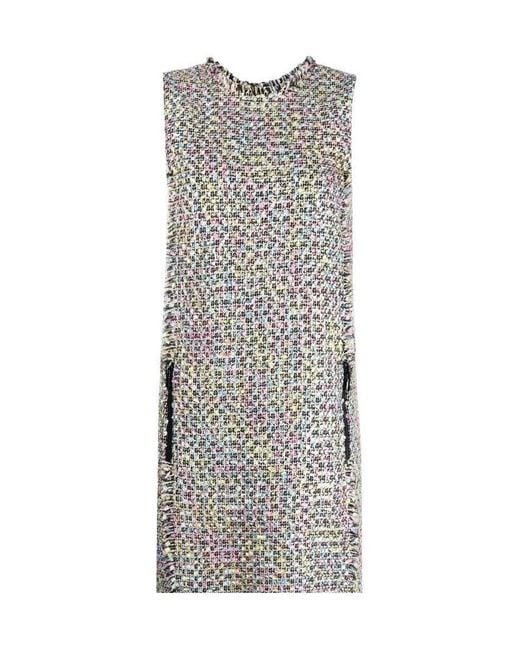 Emporio Armani Gray Tweed Sleeveless Dress
