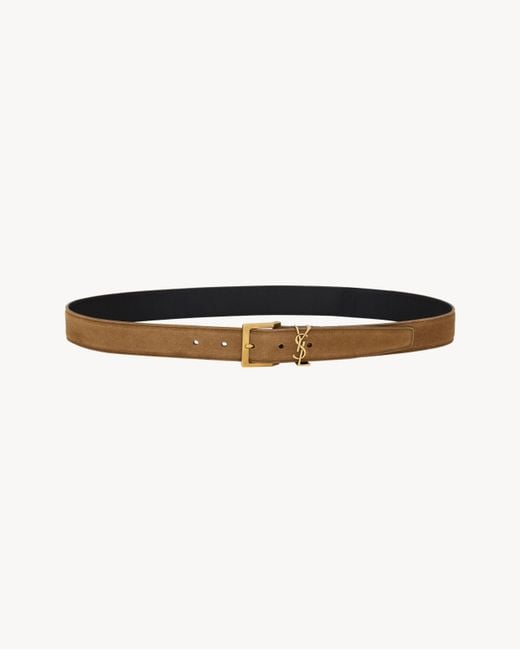 Saint Laurent White Cassandre Vadim Belt for men