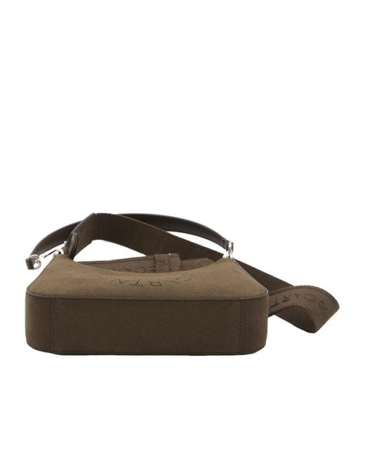 Stella McCartney Brown Alter Logo Zipped Shoulder Bag