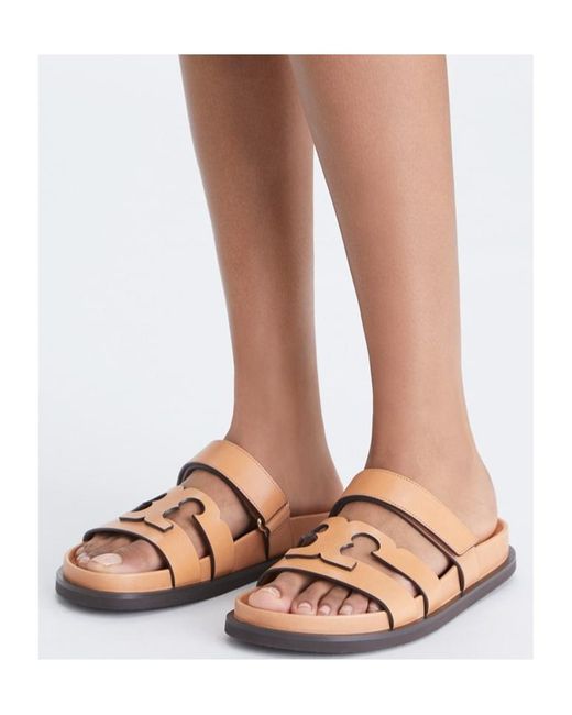Tory Burch Brown Ines Sport Slides