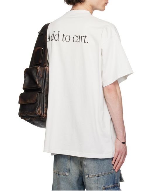 Balenciaga White Graphic Printed Crewneck T-Shirt for men