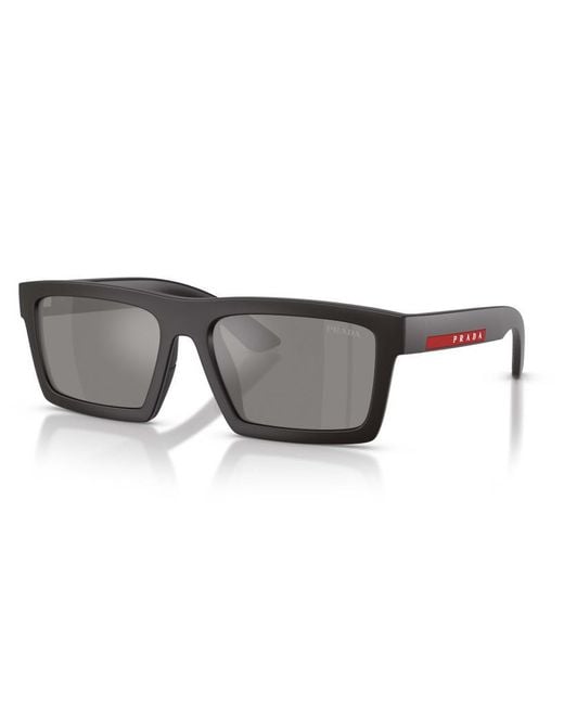 Prada Linea Rossa White Prada Eyewear Rectangular Frame Sunglasses for men
