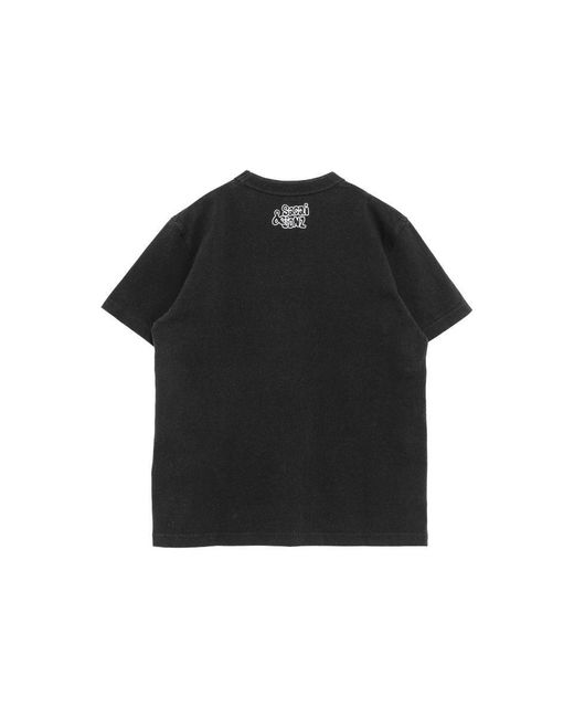 Sacai Black Graphic Printed Crewneck T-Shirt for men