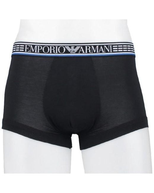 Emporio Armani Black Logo-Print Boxer Briefs for men
