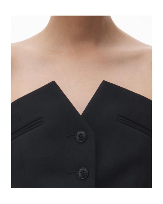 Alexander Wang Black Button-Up Sleeveless Vest