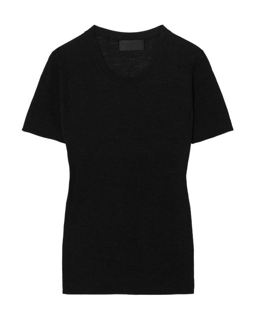 Nili Lotan Black Hettie Ribbed T-Shirt