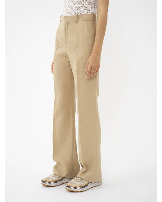 Chloé Natural Chloé High-Waist Tailored Trousers