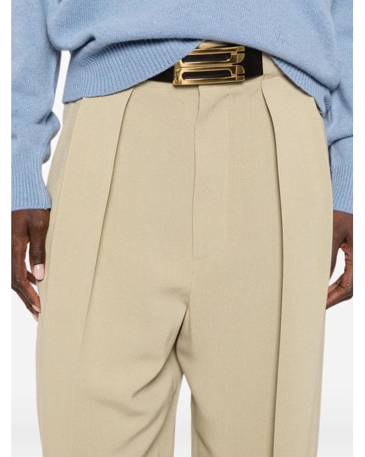Victoria Beckham Natural Fluid Tailored Trousers