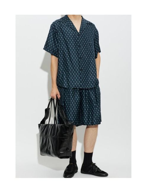 Balmain Blue Elastic-Waist Shorts for men