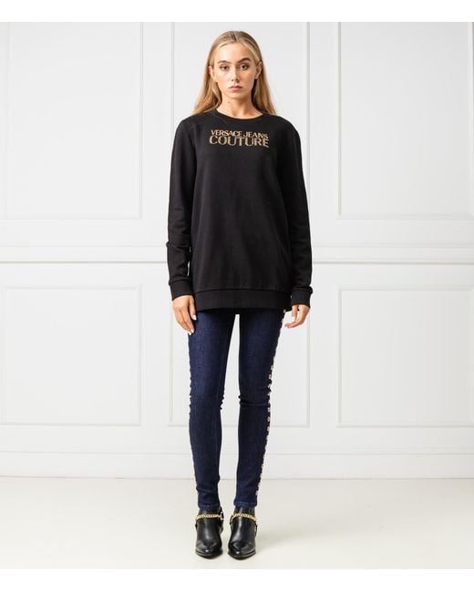 Versace Jeans Black Logo Details Sweater