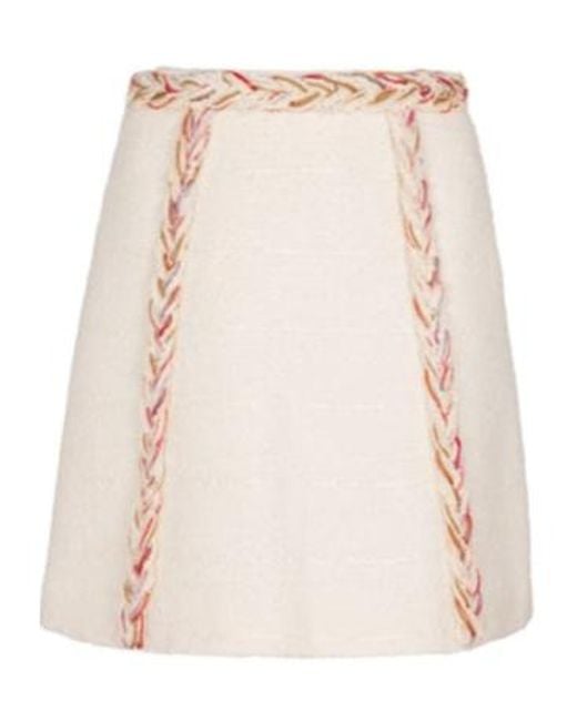 Giambattista Valli Natural Tweed Wool-Blend Miniskirt