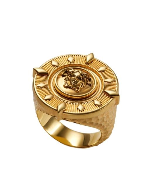 Versace Metallic Medusa Signet Ring for men