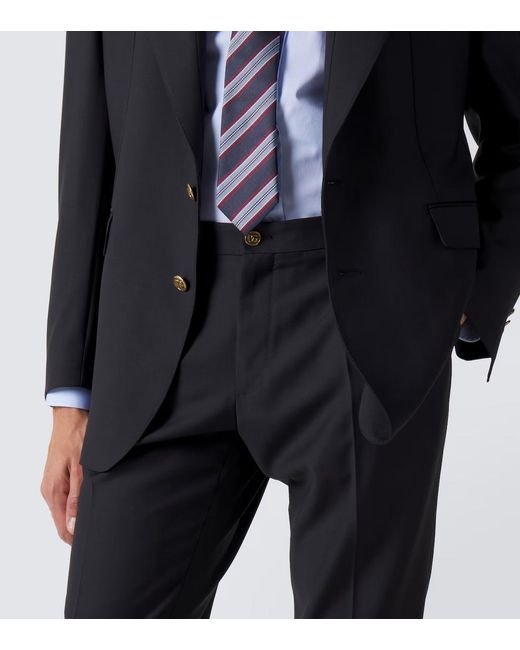 Dolce & Gabbana Black Virgin Wool Tapered Pants for men