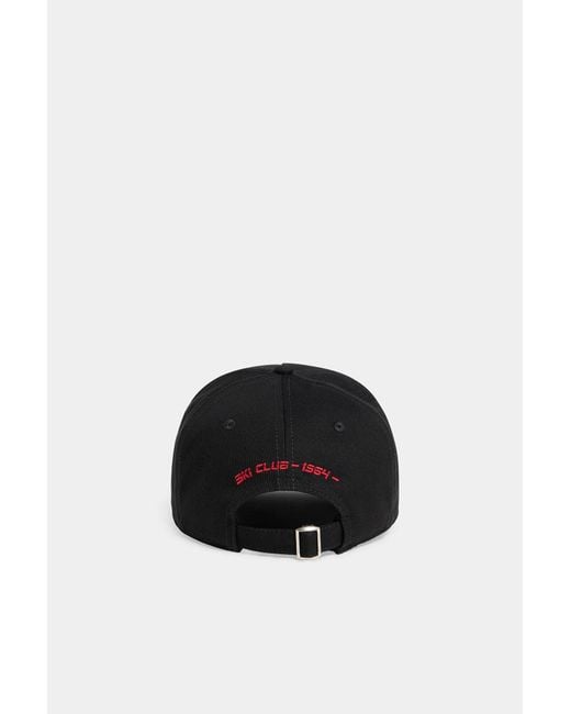 DSquared² Black Logo-Embroidered Distressed Baseball Cap for men