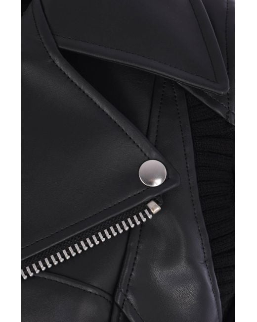 Junya Watanabe Black Zippered Long-Sleeved Leather Jacket