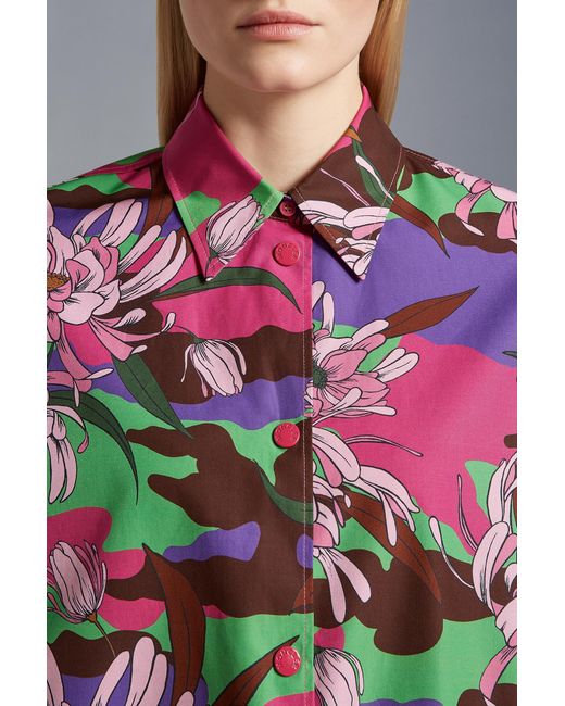 Moncler Pink Printed Cotton Shirt