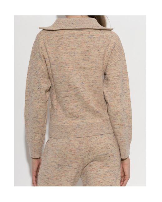 Isabel Marant Natural Koxy Logo-Patch Cardigan