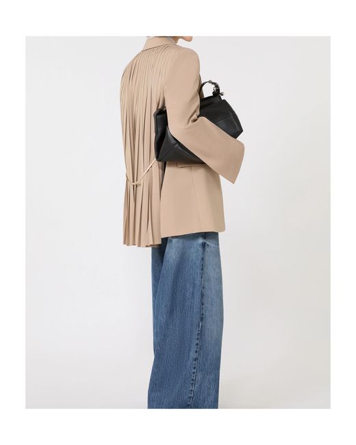 Sportmax Natural Mela Pleated-Detail Blazer