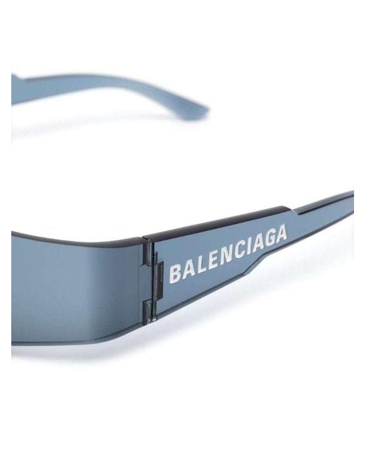 Balenciaga Blue Eyewear Shield Frame Sunglasses