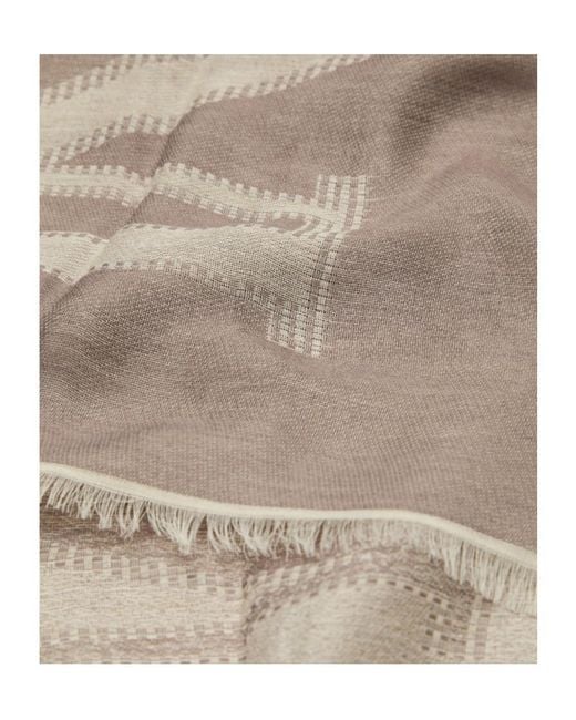 Emporio Armani Natural Logo Jacquard Scarf
