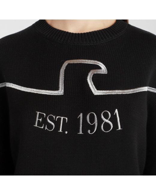 Emporio Armani Black Embroidered-Logo Cotton Jumper