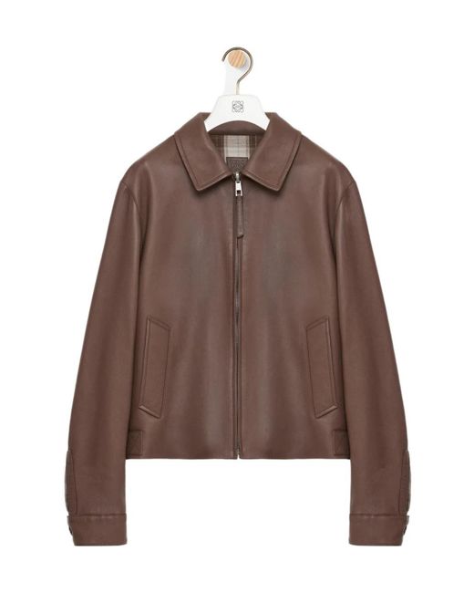 Loewe Brown Reversible Leather Jacket for men