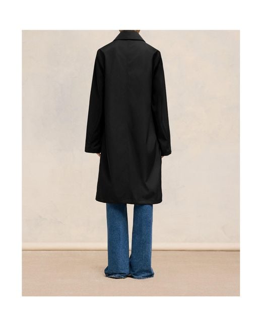 AMI Black Technical Twill Raincoat for men