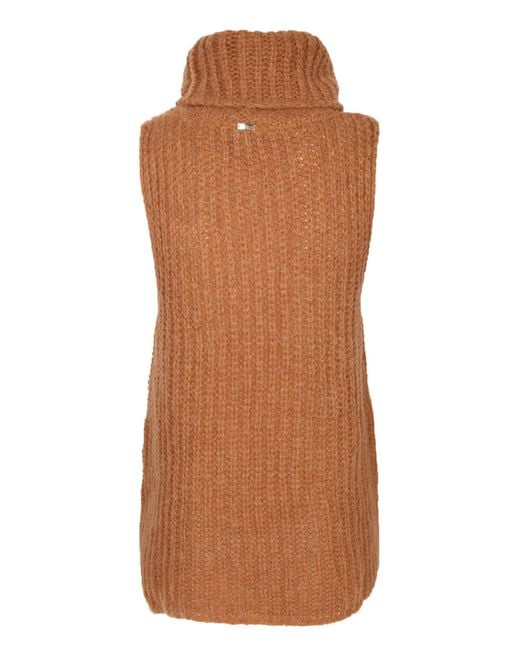 Herno Brown Sleeveless Turtleneck Sweater