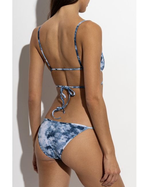 DSquared² Blue Lace-Up Bikini Top