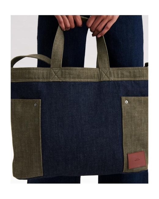 A.P.C. Black Denim Tote Bag for men