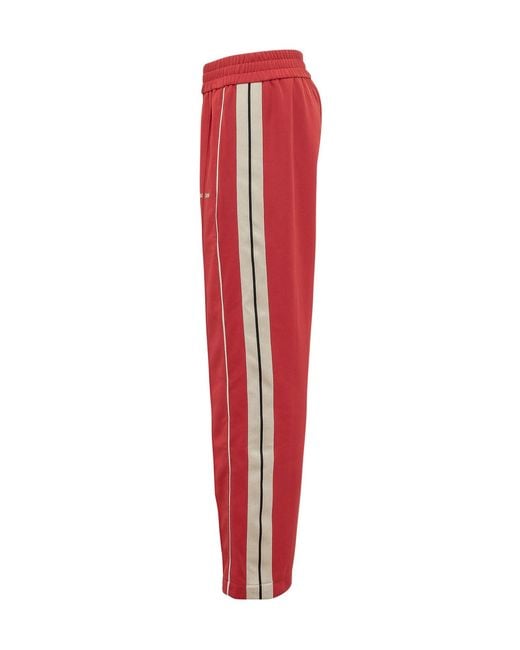 Palm Angels Red Classic Logo Track Pants for men