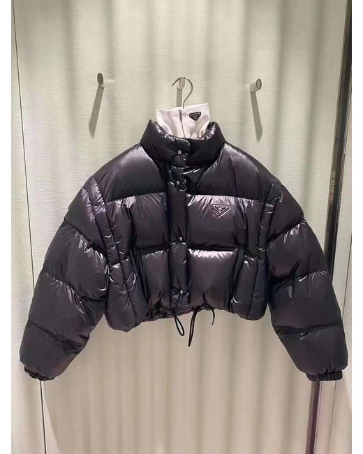 Prada Black Convertible High-Neck Down Jacket