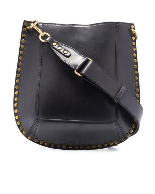 Isabel Marant Black Curved Edge Logo Printed Shoulder Bag